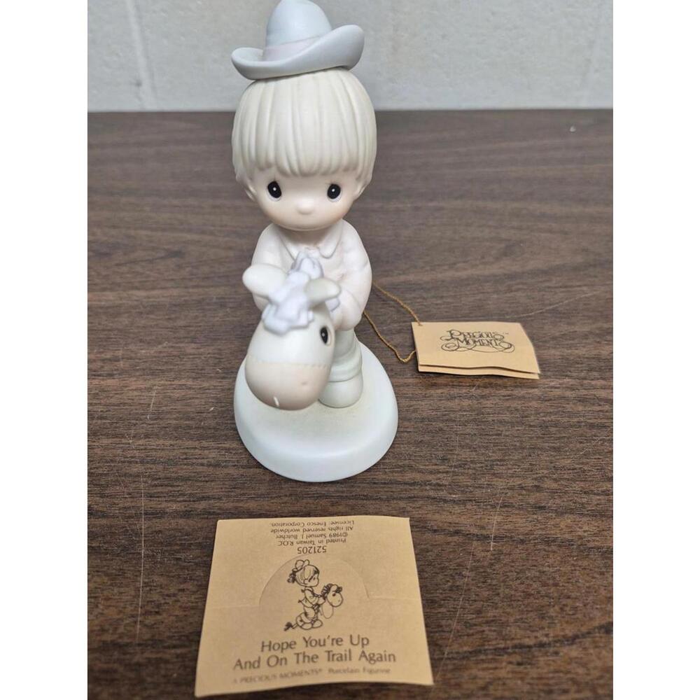 Precious Moments Little Cowboy Figurine - Hope You're Up and On The Trail Again